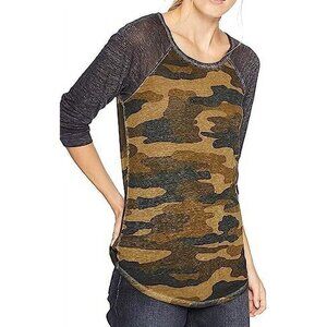 Lucky Brand Womens Camo Basic T-Shirt, Green, Size L